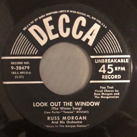 Russ Morgan Look Out The Window Vinyl 45 Record - Picture 2 of 5
